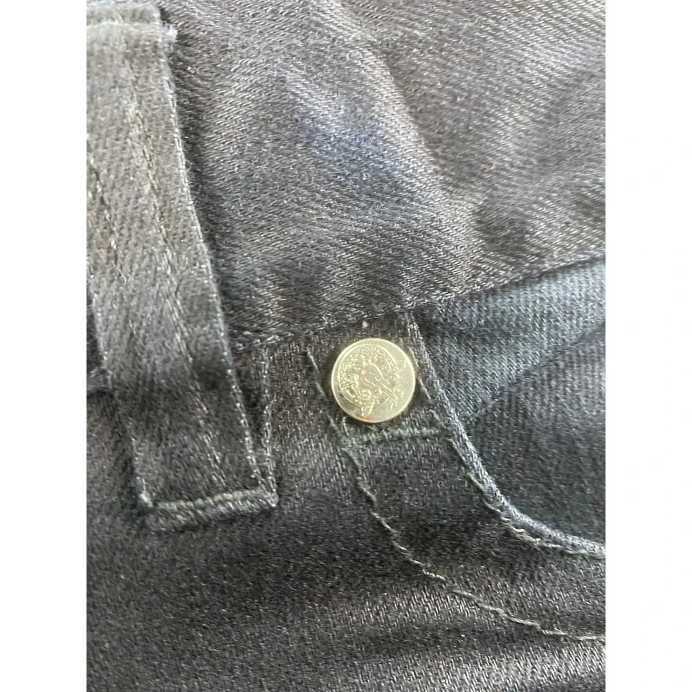 True Religion Jeans Mens 36x33 Black Denim Surf Designer Back Flap Premium USA